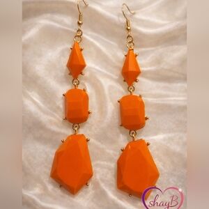 Paparazzi Bold Orange Drop Earrings